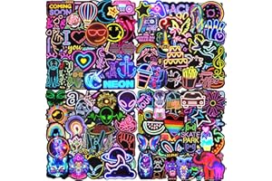 AIRNOGO Stickers 200 Pcs Cool Neon Graffiti Sticker Pack, Stickers for Children Adults Teens, Waterproof Vinyl Stickers for Laptop Phone MacBook Scooter Scrapbook Journal Planner Skateboard Guitar Book etc