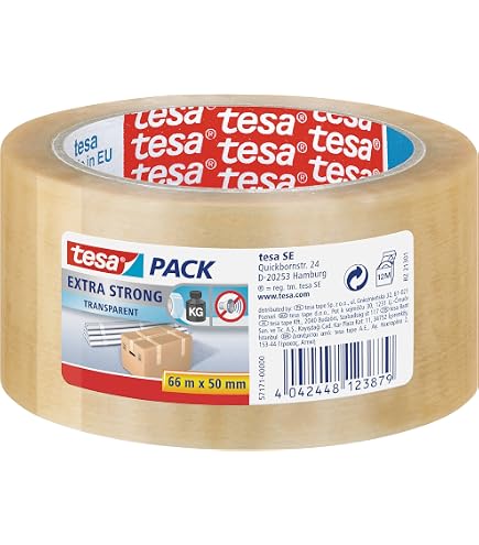 Wolf Tape - Nastro adesivo trasparente da imballaggio, resistente per imballaggio, nastro adesivo multiuso per sigillare scatole e pacchi, certificato FSC, confezione da 3 o 6 rotoli da 48 mm x 66