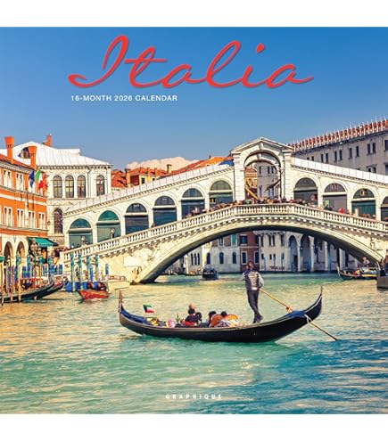 Calendrier Mural Venise 2026 - Carré 30x30 Cm, 16 Mois, Papier FSC, Images Haute Qualité