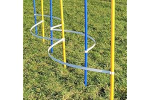 Wuzzmann Agility - Slalom - AUSBILDUNGSSET MIT 4 SLALOMBÖGEN/TRAININGSBÖGEN + 6 SLALOMSTANGEN GELB/BLAU