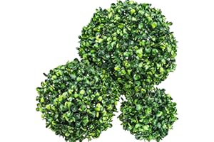 Funzhan 3pcs Topiary Grass Ball Decoration Realistic Fake Greenery Plant Model Lifelike Artificial Milan Ceiling Pendant Display Birthday Party