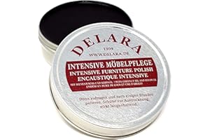 DELARA Intensive Möbelpflege, sehr hochwertiges Möbelwachs mit Bienenwachs und Kokosöl, 150 ml, schwarz - Made in Germany