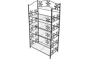 MENDLER Scaffale Multiuso Giardino scarpiera portaoggetti Metallo Robusto Decorativo 5 Ripiani