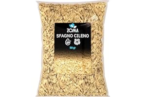 ZOMA Sfagno cileno di Qualità Superiore Senza Residui - Fibra di Sfagno per piante Idrata e Protegge ideale per Orchidee Bonsai e Carnivore, Sfagno per orchidee professionale - 50gr
