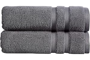 Christy Chroma Bath Towels | Set of 2 | Highly Absorbent Heavyweight 675GSM | Bold and Bright | Soft Velvety Smooth Bathroom Shower Towels | 100% Cotton | Sustainably Made | Ash Grey