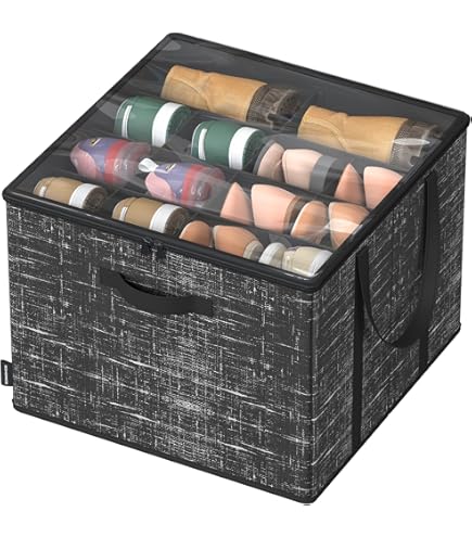 Boîte Rangement Chaussures ROMON - Organisateur 12 Paires, Couvercle Transparent, Poignées | Pour Placard, Gain De Place