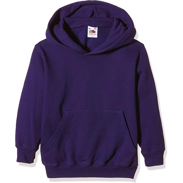 Fruit of the Loom Childrens Hooded Sweatshirt Hoodie (AGE 7/8, PURPLE) :  Amazon.co.uk: Fashion