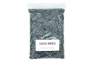 Landare Sassi Nero 1,8Kg - Sassolini Decorativi per Vasi - Sassi Decorativi per Vasi - Sassolini per Acquario - Ciottoli Decorativi per Vasi - Ciottoli Giardino - Ciottoli per Aiuole (6-10 mm)