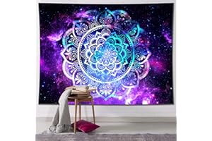 Sosolong Arazzi Mandala, arazzi Cielo Stellato Astronauta, arazzi Luna, arazzi Gioco, arazzi Decorazione Parete Camera Maschile e Femminile (Mandala, 200CM*150CM)
