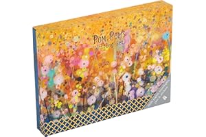 THE GIFTED STATIONERY CO. LTD. TGSC | Pom Poms Gifted Stationery Letter Writing Sets | Ballpoint Pen with 32 x A5 Letter Paper Sheets & 16 x envelopes | Writing Paper & envelopes | Letter Writing Set & 2 Sheets of Letter Seals