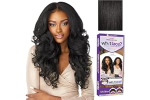 Sensationnel WHAT LACE 13x6 Wigs - Cloud 9 Synthetic Hair Hand Tied Natural Preplucked Hairline Illusion Lace Frontal Lacewig -Whatlace LATISHA (1B)