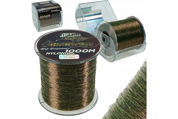 Tsugaru Fil de pêche à la carpe monofilament Camouflage 600/1000 m 0,26-0,40 mm
