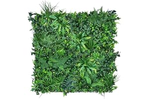 GJS Plant Wall: Hyperrealistic Plants Wall Mat (1 m²) - Vertical Garden with Artificial Plants as Wall Greening, Privacy Screen on Fence or Balcony, Plant Picture