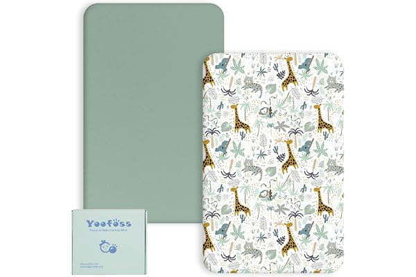 Yoofoss Travel Cot Fitted Sheets 65x95cm