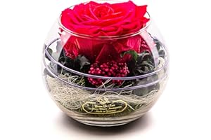 Rosen-Te-Amo |Ewige Rose im Glas duftend, handgefertigt Premium echte Rose pink |Geburtstagsgeschenk für Frauen, Mama, Oma Konservierte Blume zum Weihnachten, Valentinstag, Muttertag, Deko Geschenk