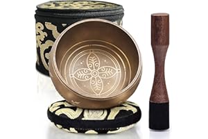 Campana Tibetana – Campane Tibetane per Meditazione – Campana Tibetana Originale per la Purificazione – Silent Mind – Include un Cuscino, Bastoncino con Impugnatura a Matita e Scatola di Conservazione