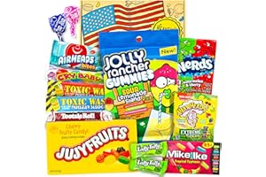 American Sweets Gift Box Set - USA Candy - Gift Hamper for Birthday, Easter, Birthday, Independence Day and Summer Party - Heavenly Sweets