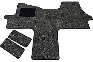 MERTEX Fußmatte Fahrerhausteppich Schmutzfang Velours kompatibel mit Ducato 250, Boxer II, Jumper II ab Bj 2006 in 4 Farben SFC (beige, Fahrerhausteppich mit 2 Einstiegsmatten)