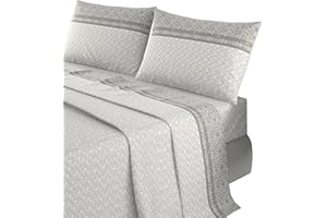 il dolce stile della tua casa set completo lenzuola matrimoniali in puro cotone in fantasia stampata a scelta made in Italy (giuditta grigio)