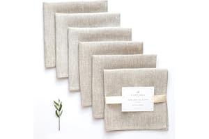 ‎VARVARA HOME Varvara Home 6 Leinenservietten - 6 Stoffservietten Leinen Servietten - Leinenservietten Natur - Servietten aus Leinen Beige 6-Pack 45x45 cm