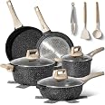 KitchenAid Set di padelle antiaderenti anodizzate a induzione con coperchi temperati, 4 pezzi, 25,4 e 30,5 cm, resistenti, riscaldabili, adatte al forno fino a 260 °C, lavabili in lavastoviglie