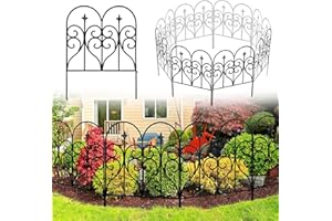 Thealyn Decorative Garden Fence 81cm (H) x 3m (L) Fence Panels Rustproof Metal Dog Fence Animal Barrier, Garden Fencing Panel Border for Yard Patio Flower Bed