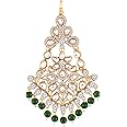 I Jewels Gold Plated Kundan & Pearl Pasa Kalank Inspired Hair Jewellery for Women (T2024)