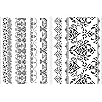 Everjoy Black Lace Designs Arm Wrist Temporary Tattoo Stickers - Waterproof Sexy Black Armband Body Decorations for Women