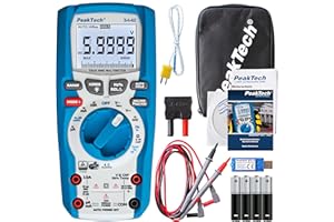 PeakTech 3442 – Multimetro digitale True RMS, con 60.000 conteggi e Bluetooth 4.0, Multimetro portatile professionale, Auto-Hold, TÜV/GS, Voltmetro, Tester di continuità - CAT III 1000V