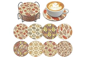 WOPLAGYREAT Diamond Painting Dessous de Verre Peinture Diamant sous Verre Loisirs Créatifs Adultes DIY sous Tasse Liège sous Verre Liege Feuillage