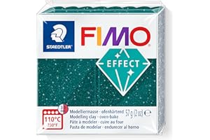 STAEDTLER 8010-562 FIMO Effect - Arcilla polimérica para modelar de secado al horno, color verde galaxy (pastilla 57 g.)