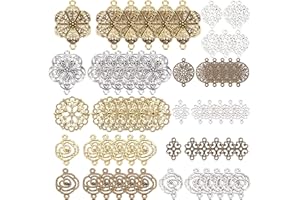SUNNYCLUE Fleur de Vie Connecteurs pour la Fabrication de Bijoux Fournitures Artisanales Conclusions de Bijoux Accessoire Collier Bracelet, Argent Antique