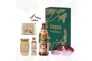 ‎HANDELSAGENTUR KASBERGER Geschenk Weihnachten | Frohe Weihnachten Tannengrün | Brotzeitbox für Männer | Weihnachtsbier (Tannengrün deftig 2)
