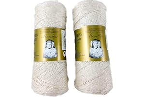 MORILLAS ▷ Pack de Zepelines de Algodón perlé 100% egipcio mercerizado para DIY y tejer a mano labores de ganchillo o punto con un acabado elegante. (2 unidades Perlé N5, Crudo)