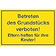 Metafranc Hinweisschild "Betreten des Grundstücks verboten!" - 250 x 150 mm /Beschilderung /Verbotsschild /Zutrittsverbot /Pr