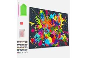Splat Planet Kit De Pintura De Diamantes Enmarcado De Bulldog Francés, Kit De Pintura De Diamantes 5D, Decoración De Pared Del Hogar, Artes Y Manualidades Para Adultos, Niños, 30 X 40 Cm