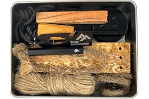 Traditional Fire Lighting Kit | Forest Fundamentals™ | Bushcraft Fire Kit Tin | Ferro Rod Fire Steel & Striker | Natural Fire Tinder Selection