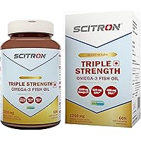 Scitron Triple Strength Omega-3 Fish Oil (1250mg Omega-3 Fatty Acid, 525mg EPA, 400mg DHA) Enteric Coated - 60 Softgels