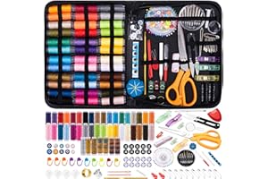 HOUSEEIGHT Professional Sewing Kit - Over 200 Pcs Premium Needle and Thread Kit Includes 43 Strong Threads,30 XL Needles, Sewing Kits for Adults UK for Emergency & Home Mini Sewing Kit for Beginners…