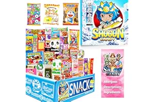 SHOGUN CANDY 40 Pcs Japanese Snacks Mystery Box, Japanese Sweets, Popin Cookin Snack Boxes, Kawaii Anime Susanoo, 20 Ounce