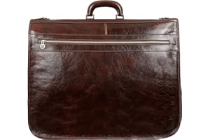 Leather Garment Bag Suit Duffel Slim Hand Luggage Garment Protection Bag for Men and Women Time Resistance, brown, Classic, professional