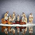 KariGhar® 15 pcs Nativity Set | Crib Set Perfect for Christmas Gifting|Decor ( Pack - Mary,Joseph,Baby Jesus, Angel, 3 Wise Men,Shepherd, 7 Animals (6 Inch (White))