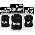 Hello Oral Care Activated Charcoal Infused Floss Vegan Wax, Fresh Mint, Natural Peppermint Flavor, 3 Count