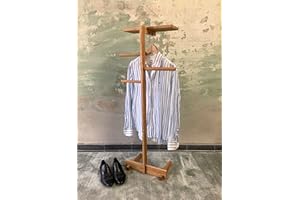 TIDYBOY Stummer Diener aus Holz, Herrendiener Schlafzimmer Möbel, Design Kleiderbutler und Modern Stiller Diener für Damen und Herren, Butler Kleiderständer und Kleiderablage Handgemacht (Geölt)