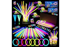 TRIMMING SHOP Premium 8 Inch Glow Sticks With Connectors To Make Neon Necklace Wrist Band Bracelets, Party Favours, Party Bag Fillers for Kids - Party Accessories, Long-lasting Glow Sticks for Children
