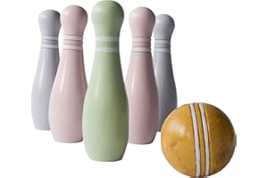 Traditional Garden Games TGG124 Junior Wooden Skittles, Pastel, 18/7.5 cm