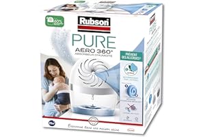 Rubson AERO 360° Pure Absorbeur d'humidité, assainisseur d’air recommandé par l'AFPRAL*, déshumidificateur d’air pour pièces de 20 m², inclus 1 recharge neutre de 450 g