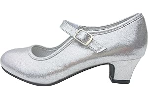 La Senorita Chaussures Elsa Frozen Princesse Flamenco Argent Scintillement (Taille