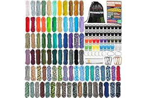 WEREWOLVES Kit de bricolage en paracorde 550 avec instructions (français non garanti) - 80 couleurs - Cordes multifonctions de 3 m et accessoires complets pour la fabrication de bracelets en paracorde