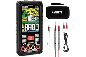 KAIWEETS Multimètre Automatique Rechargeable 10000 Comptes, Multimètre Numérique Professionnel, Testeur Electrique, Mesure de Courant Tension Résistance Continuité Capacité Diode Fréquence